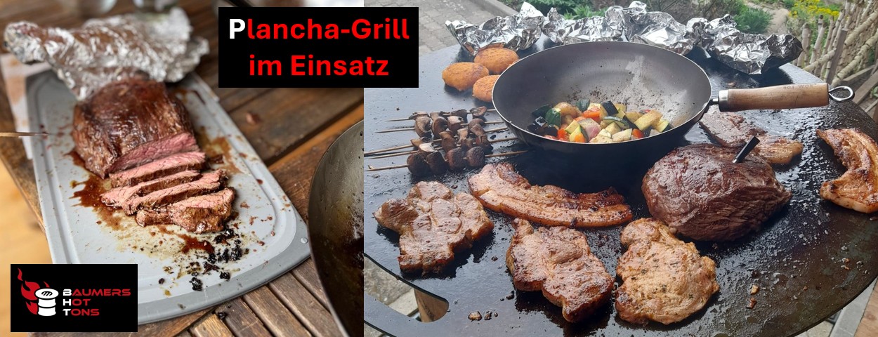 Plancha-Grill im Einsatz
