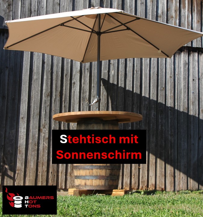 Stehtisch mit Sonnenschirm